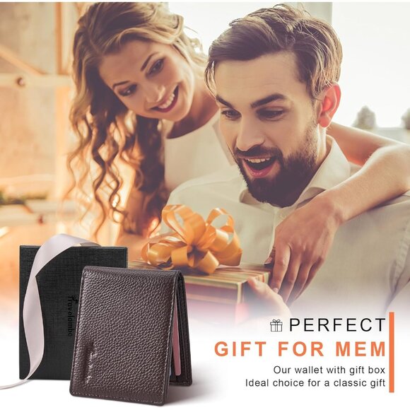 ⚡Travelambo Men Lychee Brown Genuine Leather Handmade Bifold Stylish Wallets - Picture 6 of 9